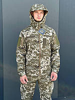 Военный костюм пиксель из флиса софт шелл, Теплая форма пиксель, Тактичний костюм камуфляжный Soft Shell XL