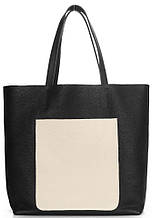 Женская сумка из кожи POOLPARTY Mania mania-black-beige