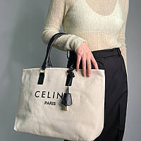 Белая женская сумка Celine Large Shopper