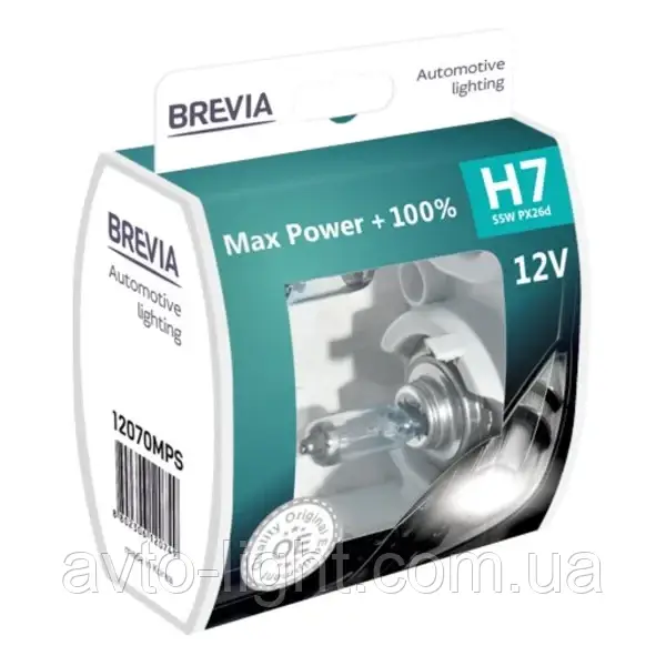Brevia MAX power +100% Н7 (2шт)