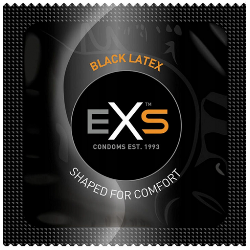 Презервативи - EXS Black Latex (з натурального латексу, товщина 0,073 мм), 3шт, Чорний