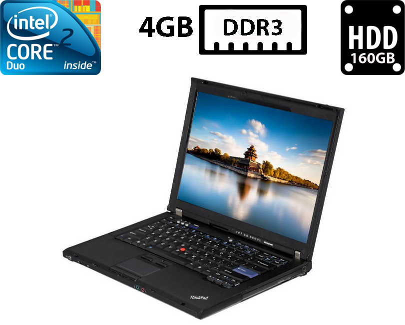 Ноутбук Lenovo ThinkPad T400/14"TN 1280x800/Core 2Dou P8600 2.40GHz/4GB DDR3/HDD 160GB/Mobile Intel 4 Series Express Chipset Б/В