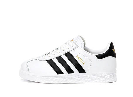Жіночі Кросівки Adidas Gazelle White Black / Адідас Газелі Білі з Чорним, фото 1