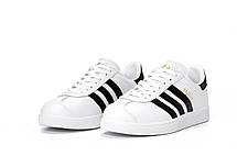 Жіночі Кросівки Adidas Gazelle White Black / Адідас Газелі Білі з Чорним, фото 5