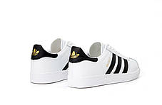 Жіночі Кросівки Adidas Gazelle White Black / Адідас Газелі Білі з Чорним, фото 2