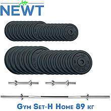 Набір штанга гантелі комплект набірний гантелі штанга металеві для дому Newt Gym Set-H Home 89 кг