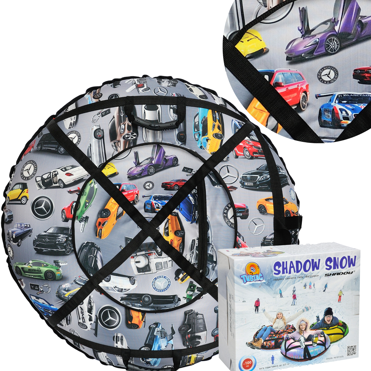 Тюбінги-Ватрушки 100 см "мерседес" (Оксфорд, ПВХ) шайба для катання, фото 1