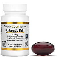 Омега-3 з астаксантином California Gold Nutrition Antarctic Krill 500 mg 30 капсул