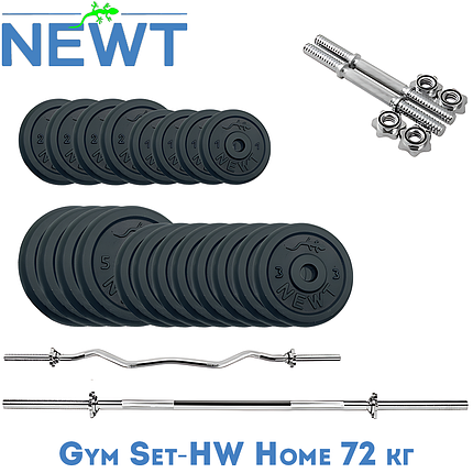 Набір штанга гантелі комплект набірний гантелі штанга металеві для дому Newt Gym Set-HW Home 72 кг, фото 1