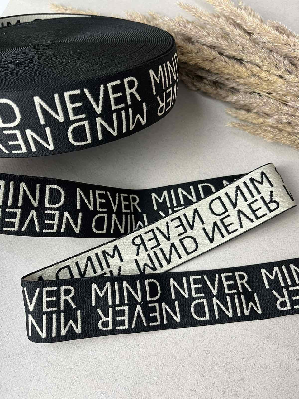 Резинка широка, Чорна Never mind, 40 мм