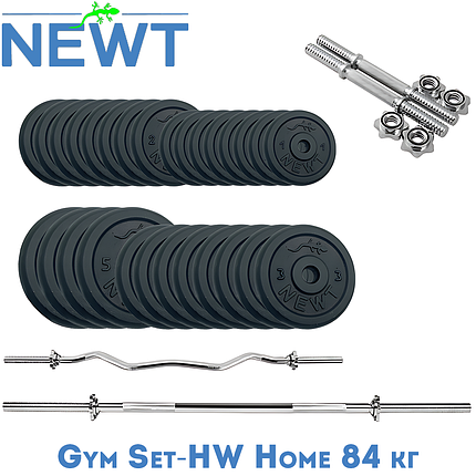 Набір штанга гантелі комплект набірний гантелі штанга металеві Newt Gym Set-HW Home 84 кг, фото 1