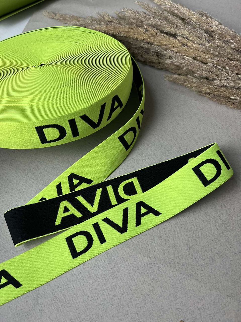 Резинка широка, Diva зелений неон 35 мм