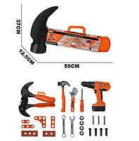 Набор инструментов в виде молотка, на батарейках в чемодане 59*13*37 см