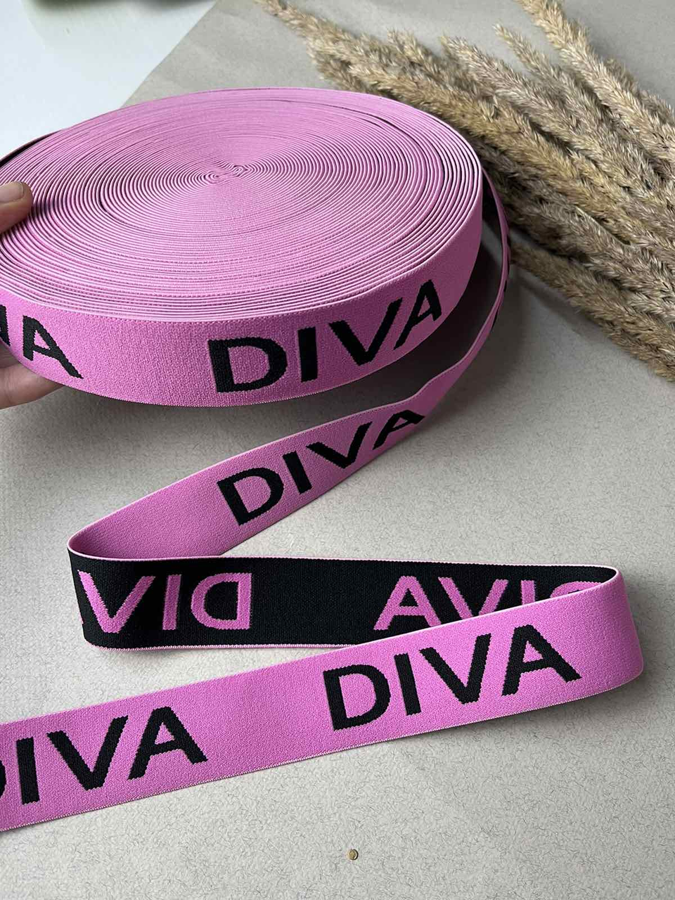 Резинка широка, Diva рожевий неон 35 мм