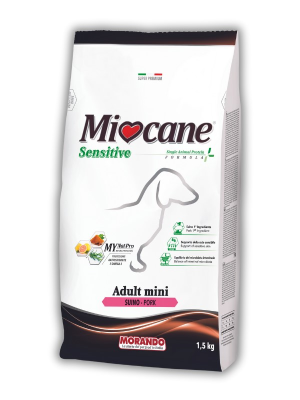 Сухий корм для дорослих собак малих порід Morando (Морандо) Mioсane Adult Mini Sensitive Monoprotein Рork зі свининою 1.5 кг