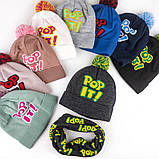Набір зимовий для дівчинки шапка і хомут 4-8 років, фото 6
