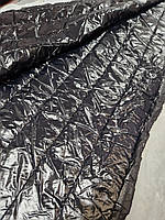 Ткань плащевка лаковая на синтепоне черная