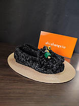 36 р Автоледи сліпони чорні зимові теплі на хутрі UGG уги короткі жіночі капці з камінчиками, фото 6