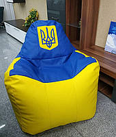Кресло мешок Ferrari XL Gudz желто-голубой Кресло груша маленькое Бескаркасная мебель угловые диваны