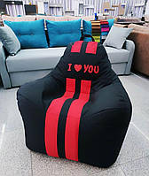 Кресло мешок Ferrari XXL Gudz черный love Кресло мешок для взрослых Кресло мешок ждун Мягкие кресла мешки