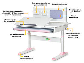 Дитяча стіл-парта для уроків і навчання в дитячу кімнату | ErgoKids TH-325, фото 2