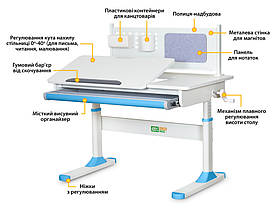 Дитячий зростаючий стіл парта для школяра | ErgoKids TH-325, фото 3