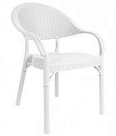 Садовый стул-кресло София 84х55х59 см белый плетение искусственный ротанг