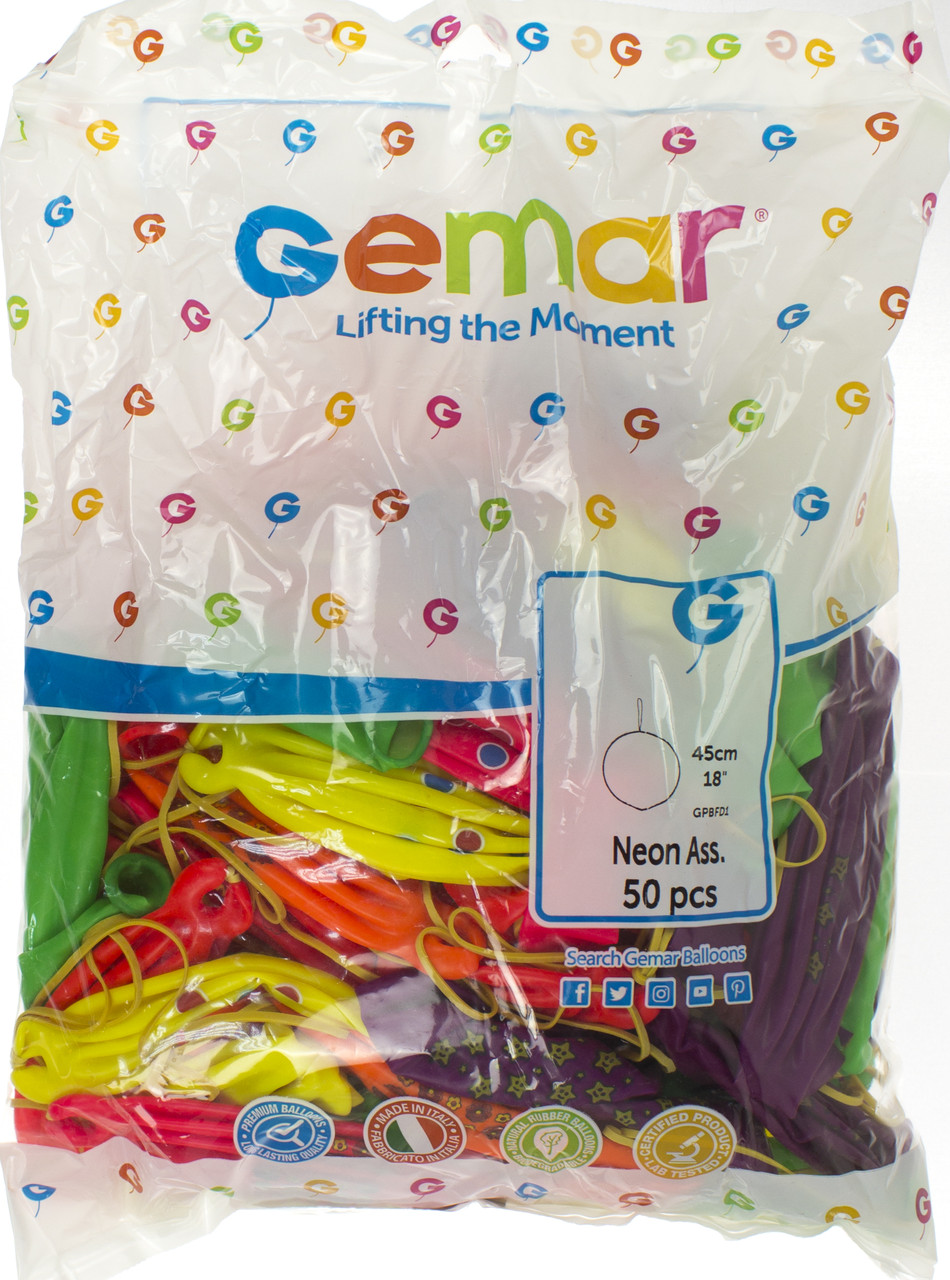 Кулька повітр. латексна 12"/30см "Кавун" неон. №GPBFD1/45см/18/59840/Gemar/(50), фото 1