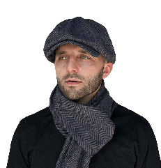 Кепка чоловіча восьмиклинка Гаврош синя в ялинку