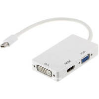 Перехідник PowerPlant mini Display Port - HDMI, DVI, VGA (3 в 1) (CA910946)