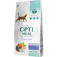 Сухий корм для кішок Optimeal для стерилізованих\/кастрованих з лососем 10 кг (4820215368179)