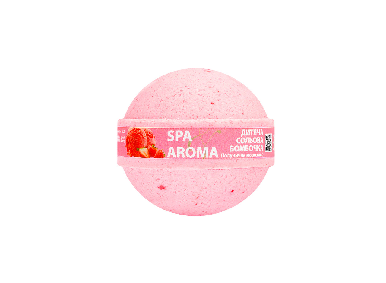 Сольова бомбочка для ванн Bioton "Полуничне морозиво", 75г (4820026153612)