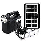 Ліхтар на сонячній панелі з PowerBank + 3 лампочки, GD-8017M / Портативний ліхтар з FM і Bluetooth, фото 9