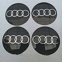 Наклейка выпуклая на колпачок диска Audi 65 мм