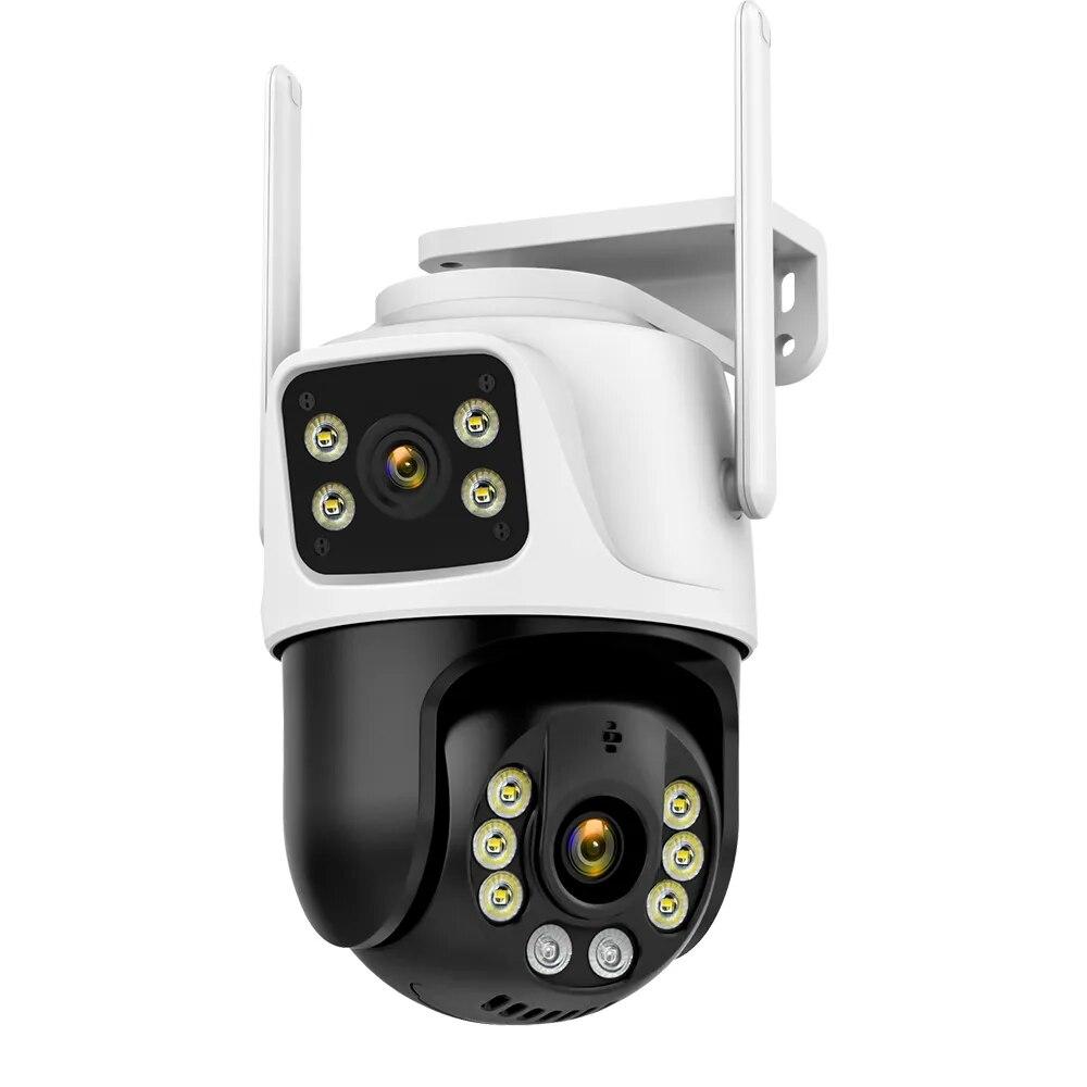 Бездротова вулична WiFi камера ICSEE 360 PTZ 8МР з двома об'єктивами (4MP+4MP) Чорно-Біла