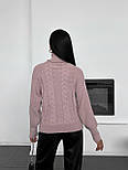 Жіночий теплий светр із коміром-стійкою з в'язкою коса (р. 42-46) 4043288, фото 10