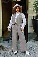 Костюм вельветовый брюки и жилетка, Женский костюм классический, костюм батал модный женский костюм брючный