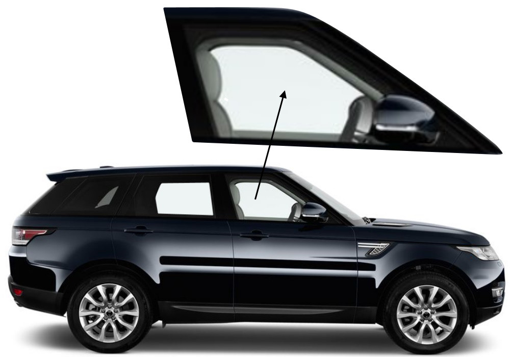 Бічне скло Land Rover Range Rover Sport 2005-2012 передніх дверей праве, фото 1