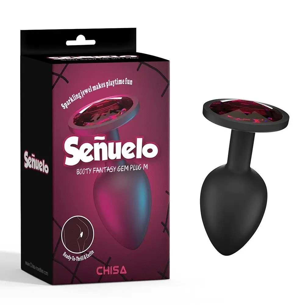 Анальна пробка силікон із каменем Chisa Booty Fantasy Gem Plug M-Senuelo розмір M, фото 1