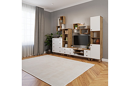 Вітальня з ДСП Тео дуб артизан/антрацит Світ Меблів