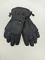 Перчатки мужские лыжные плащевые на липучке и утяжке B77063 L-XL Черный 0643