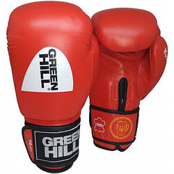Боксерські рукавиці шкіряні Green Hill KNOCK  12 унц. ліцензовані ФБУ KBK-2105-R