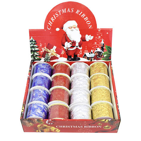 Новорічна стрiчка 6 см * 2,7 м, синя, фото 1