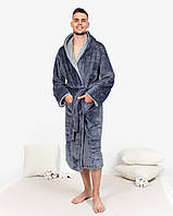 Халат мужской махровый Графит/Серый