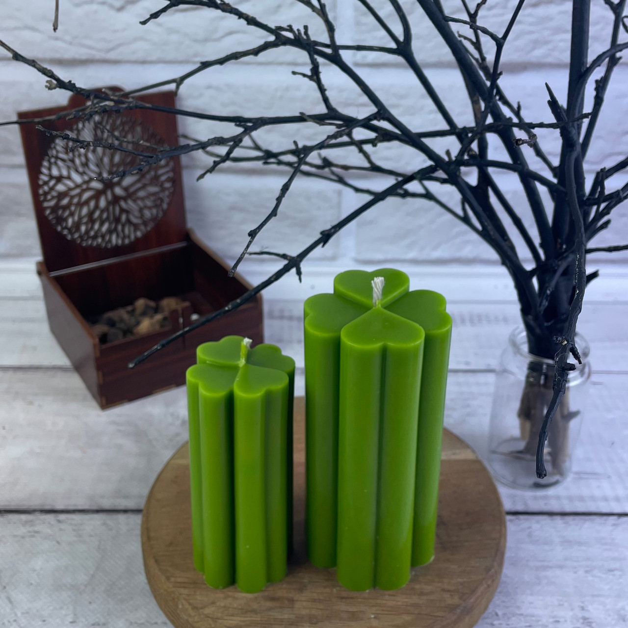 Свічки на залучення удачі - Конюшина 2 шт, фото 1