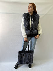 Жилетка з хутра чорнобурки