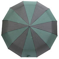 Зонт автомат 12 спиц антиветер Toprain женский-мужской складной купол 102 см Зеленый (60256)