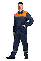 Костюм "Стандарт-2" (брюки + куртка) темно-синий + оранжевый
