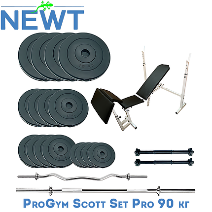 Набір штанга гантелі розбірні композитні лава для жиму Newt ProGym Scott Set Pro 90 kg, фото 1