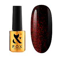 Гель-лак F.O.X Party 011 стигла черешня з блискітками 7 мл